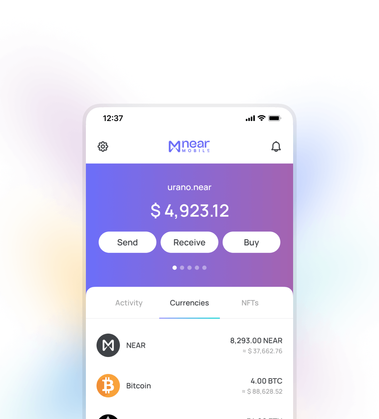 NEAR Mobile Wallet cryptocurrency list